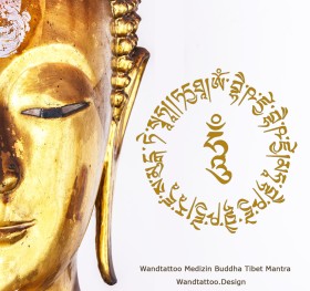 Wandtattoo Medizin Buddha Mantra für Heilung Liebe und Weisheit