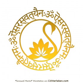 Sarasvati Mantra Wandtattoo Kreativität und Weisheit