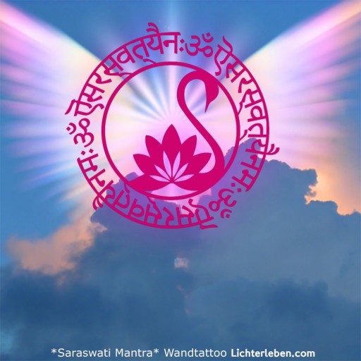 Sarasvati Mantra Wandtattoo Kreativität und Weisheit