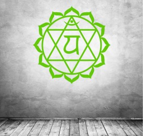 Anahata Chakra Herzchakra als Wandtattoo fuer Liebe und Freude 
