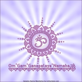 Ganesha Mantra Wandtattoo dein Glücksgott